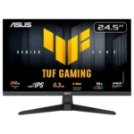 Asus TUF Gaming VG259QM5A Monitor, 25" Fast IPS, FHD 1920x1080, 240Hz, 0.3ms, FreeSync and G-Sync Compatible, Black