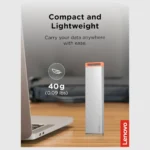 Lenovo PS8S 2TB Portable SSD, Up To 1050MB/s Read, 1000MB/s Write, USB 3.2 Gen 2 USB-C, Slim Lightweight 40g Aluminum Body - Image 3
