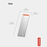 Lenovo PS8S 2TB Portable SSD, Up To 1050MB/s Read, 1000MB/s Write, USB 3.2 Gen 2 USB-C, Slim Lightweight 40g Aluminum Body - Image 2